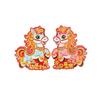 1 Pair Chinese Style New Year Door Sticker Flocking Paper Spring Festival Couplets  Celebration