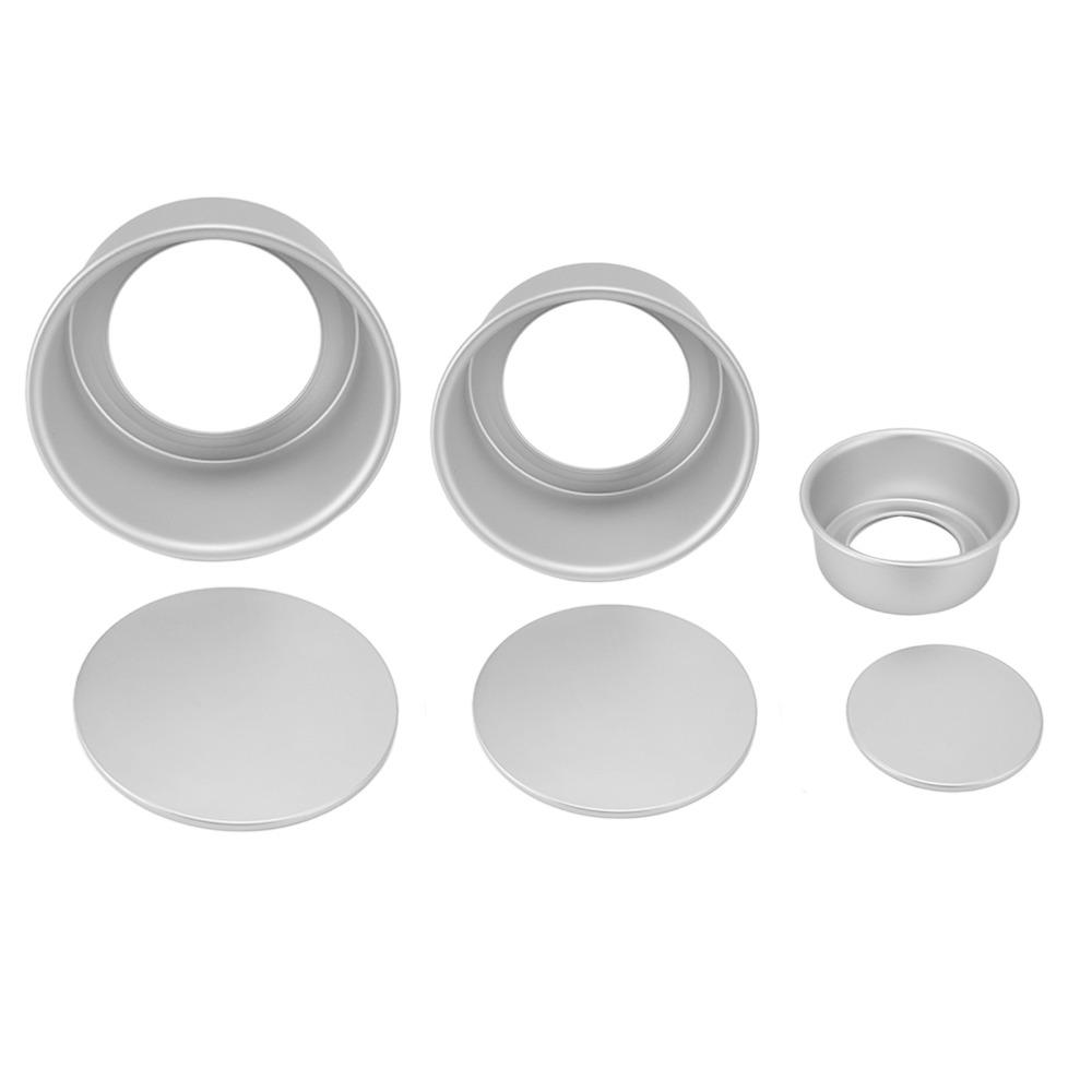 3pcs Anodized Finish Round Cake Pan Aluminum Alloy Removable Bottom Cake Pan Cake Baking