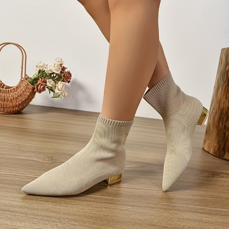 Французские Эластичные Ботильоны Новые Осень Зима 2025 Остроносые Flyweave Дышащие Нескользящие Узкие Носки Сапоги