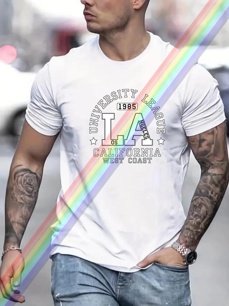 Luxury Brand LOS ANGELES Print T Shirt For Man Summer Vintage Unisex Oversized T-shirt Y2k Tops Short Sleeve Men's