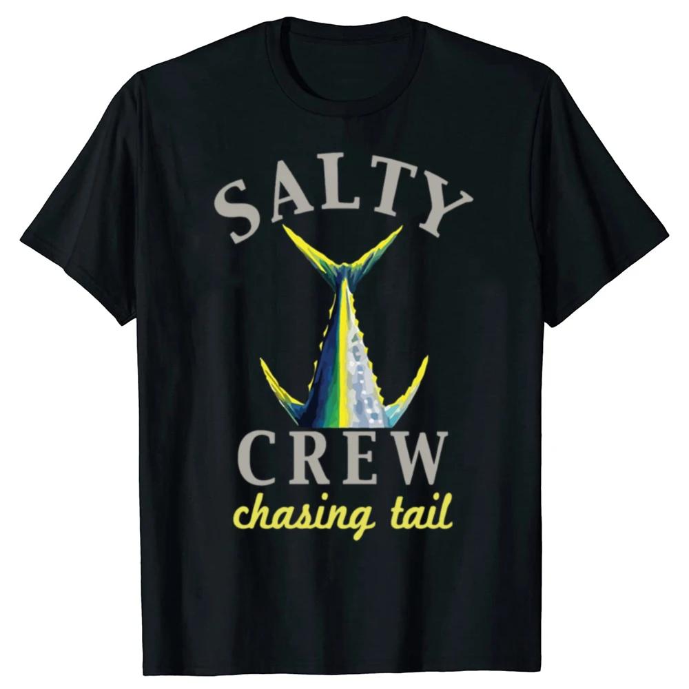 Salty Crew Chasing Tail Fishing Graphic TShirt Cotton Crew Neck Short Sleeve Tee for Unisex