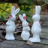 3 шт. Милое украшение в виде белого кролика, ручная работа, статуэтка кролика, поделки, скульптура животного, подарок