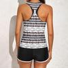 Women's Printed High-Waisted Boyleg Tankini: European & American Swimwear