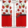 Cute Cartoon Animal Ladybug Curtains,Abstract Modern Art Spring Forest Green Leaf Ladybugs Window Drapes Thermal Insulated Rod Pocket Blackout