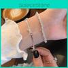 Fashionable Silver Snake Chain Bracelet With Bow Knot For Women Exquisite Modern Jewelry