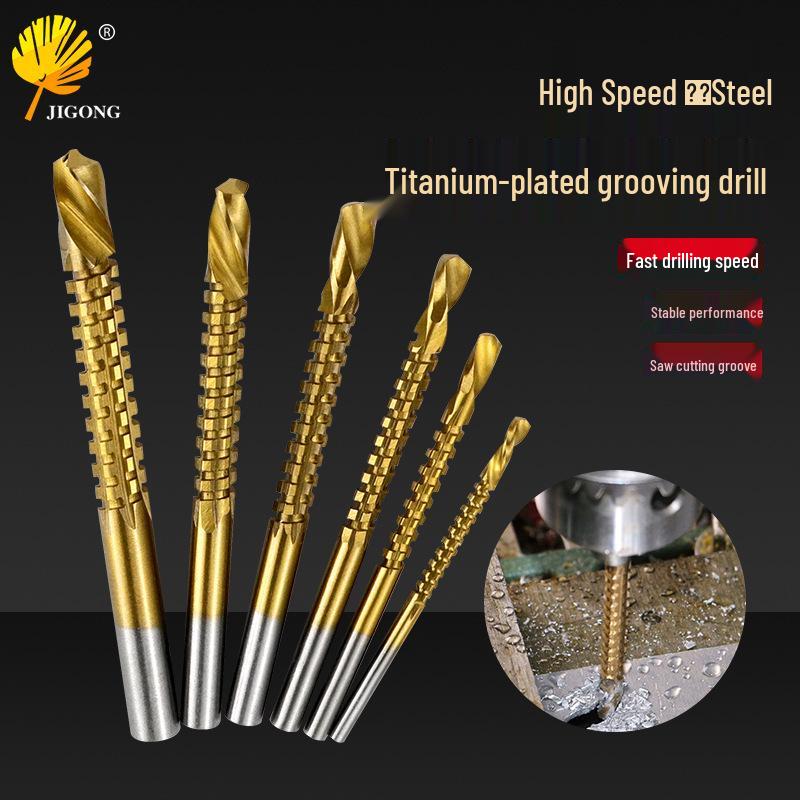 Groove Drill Saw Woodworking Bits 3-8mm - Cutting Tools with Saw Teeth Twist Drill