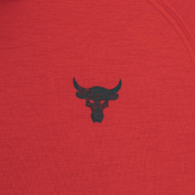 Under Armour Project Rock Charged Cotton Fleece Breathable Sports Hoodie Men Tops Red 1367033-600