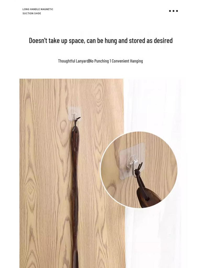 Long-Handle Solid Wood Shoehorn for Easy Shoe-Wear - Ideal for Pregnant Women and Seniors