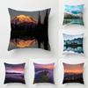 Landscape Water Reflection Mountain Fog Print Living Room Sofa Car Cushion Cover Luxury Home Decoration Pillow Cover
