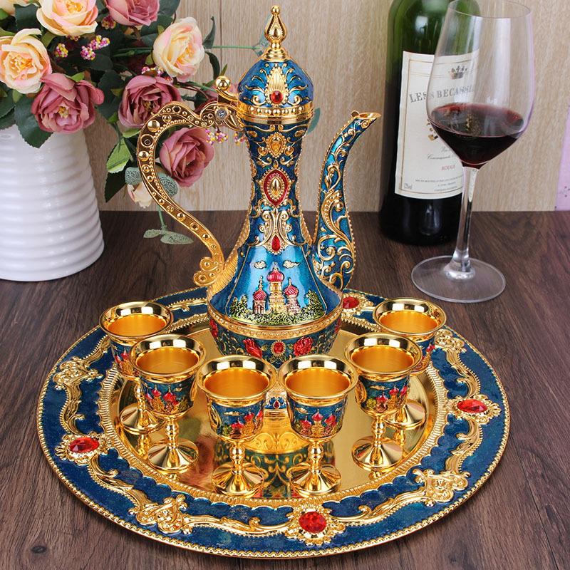 Цветная оловянная фляга для вина, Байцзю, высококачественное креативное домашнее украшение, мужской подарок, набор для вина, набор для чая, винный бокал