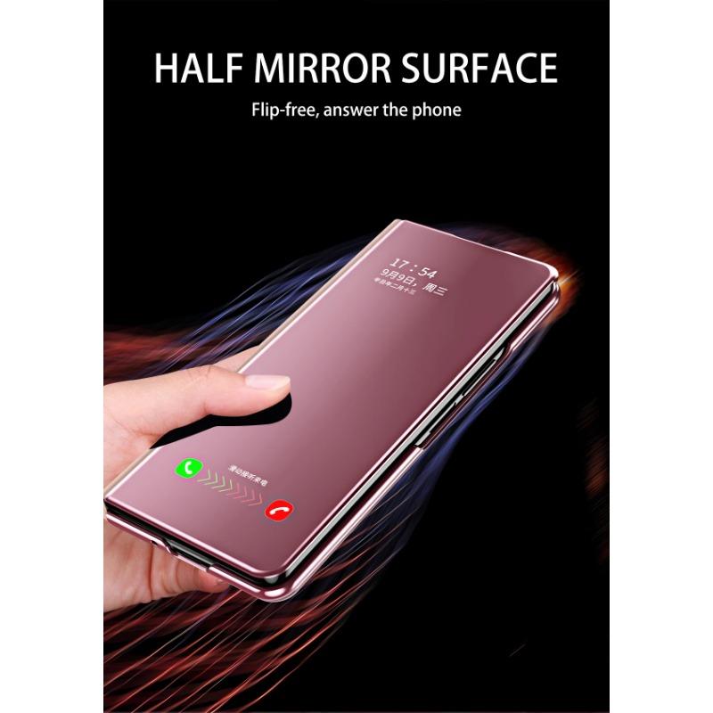 Магнитный пластиковый чехол для телефона Samsung Galaxy Z Fold 6 5 4 3 Fold6 Fold5 Fold4 Fold3 5G противоударный зеркальный кожаный чехол-держатель