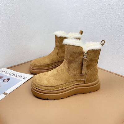 Флисовые утепленные теплые толстоподошвенные нескользящие зимние ботинки, новая женская зимняя женская хлопковая обувь