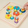 Wooden Gear Toy for Youngsters Smart Puzzle Game with Colorful Gears,Fine Motor Skills Development,Creative Educational Toy for Christmas Gifts,