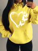 Худи с сочетанием узора любви и бабочки, женское, хип-хоп, уличные худи, трендовая одежда с карманом, винтажное многоцветное худи