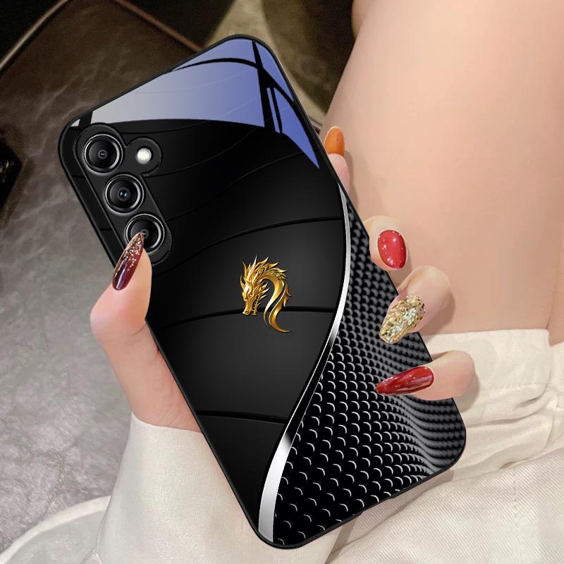 Закаленное стекло чехол для телефона для Samsung Galaxy A14 4G 20 30 52 20S 21S 22 A25 32 33 34 42 50 51 53 54 70 71 72 73 5G дракон