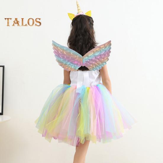 Bolalar chiqishi Farishta qanotlari Rangli malika ko'rinishi Yengil qayta ishlatiladigan Sahna shousi rekviziti Halloween Rojdestvo Kospley qanotlari rekviziti
