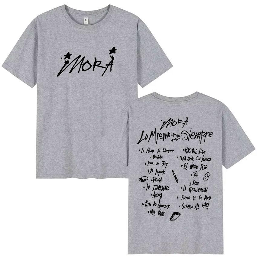 2025 Summer Singer Mora Lo Mismo De La Otra Vez Tour Album T Shirts Men Women ONeck High Quality Cotton TShirts Streetwear