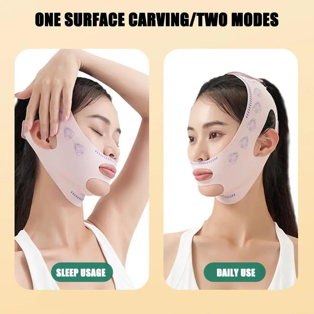 Повязка для подбородка и щек V Shaper V Line Lifting Mask Подтяжка лица против морщин Повязка для сна Красота Здоровье ADM