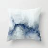 Watercolor Blue Cushion Cover Abstract Marble Geometric Pattern Sofa Pillowcase Bedroom Home Decor Car Office Decorative 45x45cm
