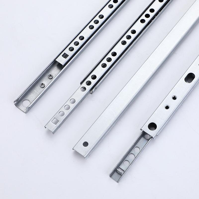 2Set Smooth Glide Bearing Drawer Slides 17Mm Wide Two Way Slide Drawer Glides 8"-17" Hardware Accessories Drawer Rail