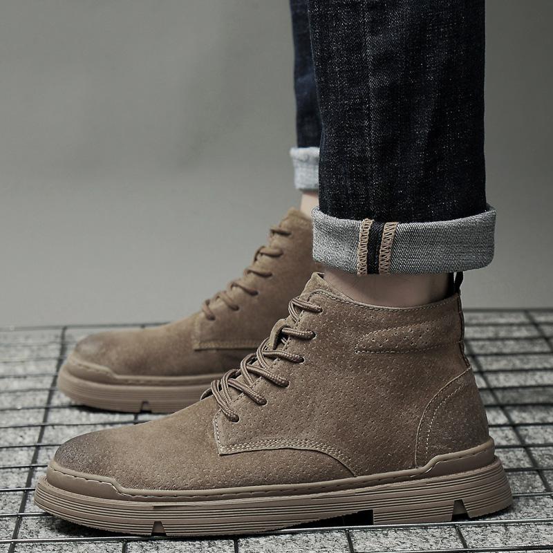 Мужские ботинки 2024 года, модные повседневные ботинки на осень-зиму, удобные, прочные, мужские ботинки с подошвой, классические, нескользящие, удобные, мужские ботинки
