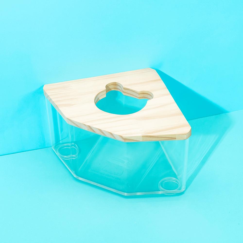Transparent Hamster Bathtub Star Moon Shape Anti-leak Hamster Sand Bath Box with Cover Hamster Bathroom Pet Cleaning