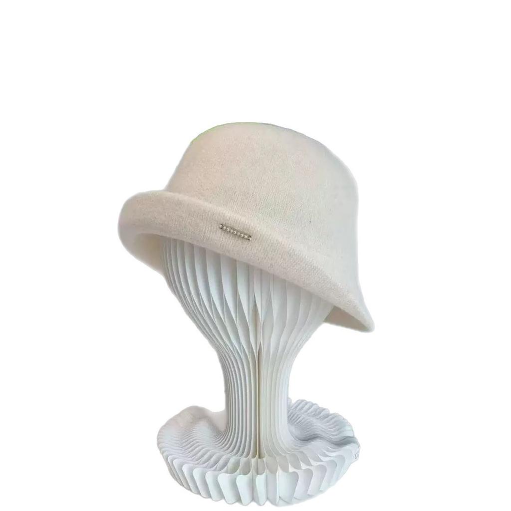 Curly Wool Top Hat for Women Autumn and Winter Fashionable Daughter's Hat Face Showing Little Fisherman Hat Women's Basin Hat
