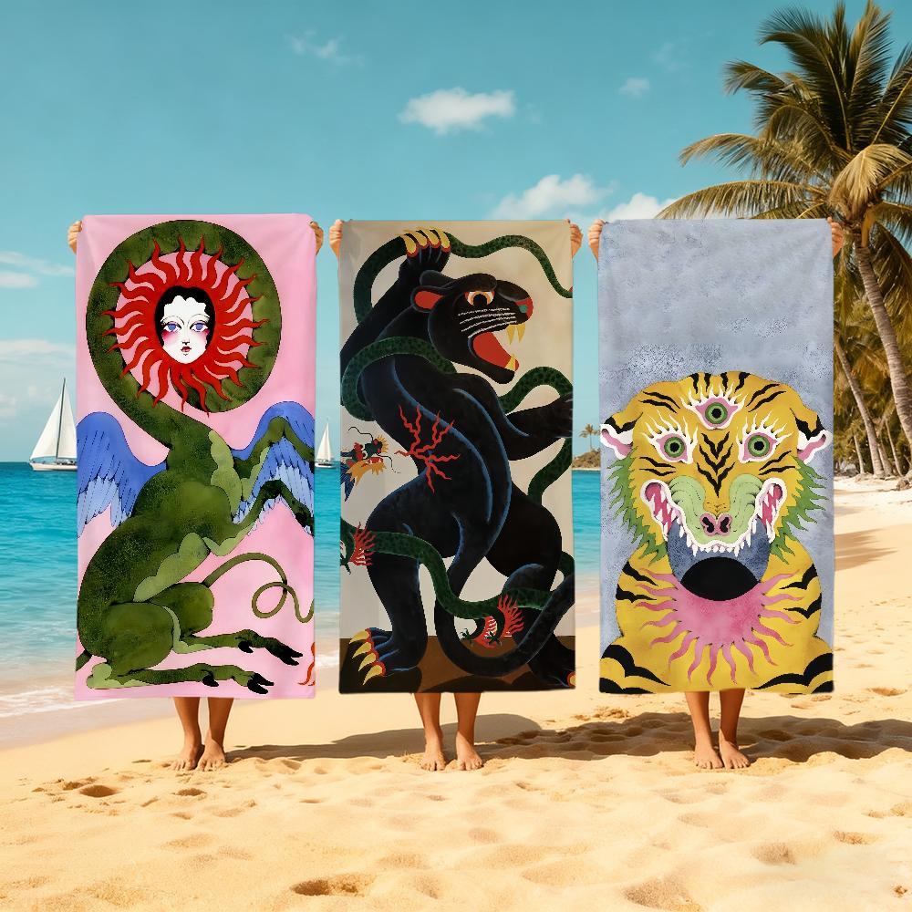 L-lIAM art A-aLVY Towel Large Quick-Drying Microfiber soft Beach Towel for Travel Fitness Sauna Bathing Camping