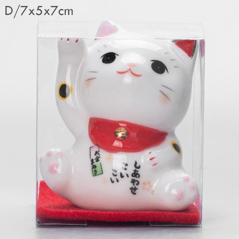 2,9-дюймовая керамическая фигурка кота удачи, украшение для рабочего стола, украшение в виде кота удачи, мини-фарфоровая фигурка котенка