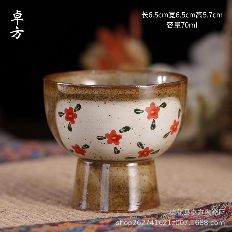 Чистый, расписанный вручную, небольшой цветочный чайный сервиз на дровах, ретро-подглазурный, чайный сервиз в китайском стиле кунг-фу, набор из чайника и чашки