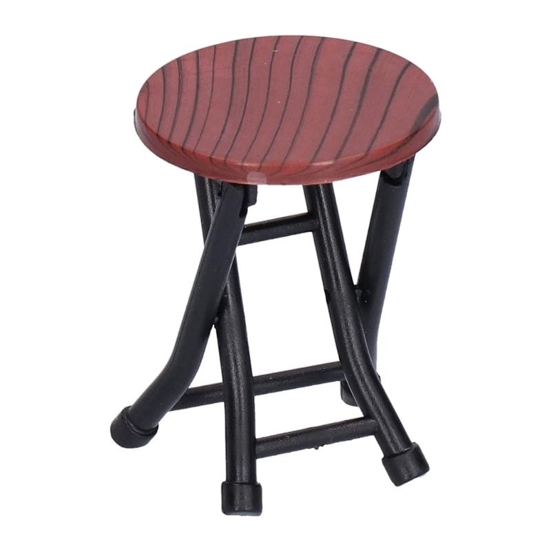 Складной миниатюрный набор стола и стульев, реалистичные аксессуары для кукольных домиков 1/12 с детализацией