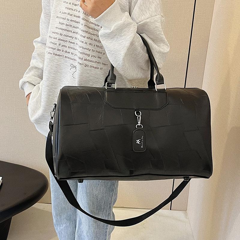 Short-distance Business Trip Large Capacity Portable PU Luggage Bag Fashionable Simple Travel Bag Can Be Used To Cover Pull Rod