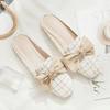 Fashion With Bow Shoes for Women Outside Sandals Korea Style Top Designs Summer Footwear Easy Wears Slides New Collection Woman Slippers