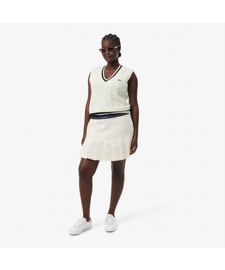 Женская плиссированная мини-юбка Lacoste с логотипом на поясе Jf5323-55N Xfj