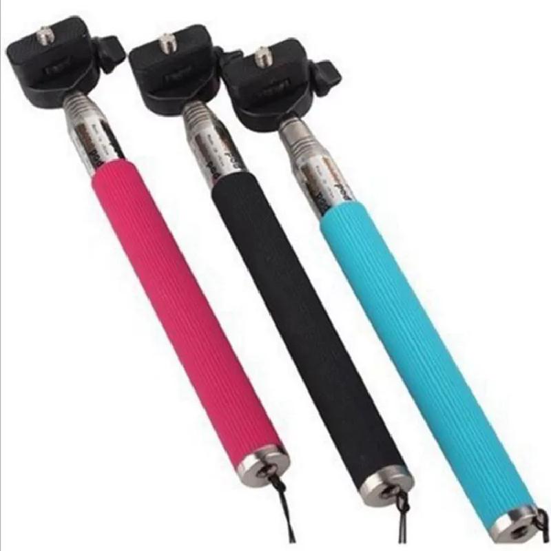 Extendable Stainless Steel Selfie Stick With Bluetooth Remote Control For Outdoor Use