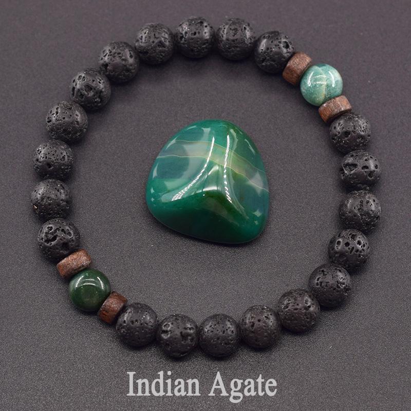 Браслет из натурального желтого тигрового глаза для мужчин и женщин, черный браслет из вулканической лавы, тибетский Будда, эластичная веревка, парный браслет из камня