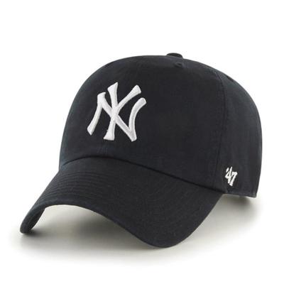 Кепка 47brand MLB New York Big Logo Cleanup Hat Бейсболка Черная (B-RGW17GWS-BKD)