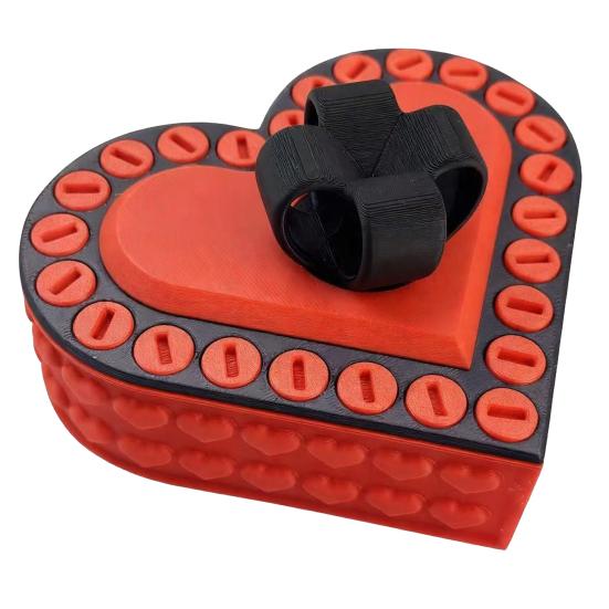 Love Heart Annoying Gift Box with Screws 3D Printed Christmas Puzzle Present Box Prank Case Home Office Desktop Decoration Ornament Joke Gag Gift