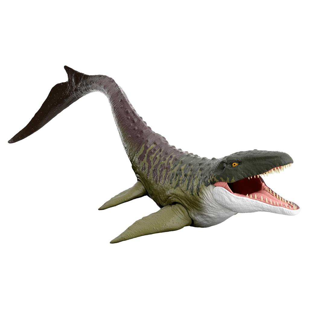 Mattel Jurassic World Super Mosasaurus Figure for Kids Dinosaur Toy Moving Large Total 93cm Ages 4 and Up Green JGB51 Big! Length Approx.