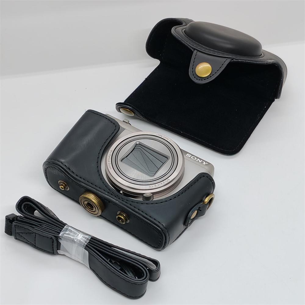 PU Leather Camera Case Bag for Sony Cyber-shot DSC-HX50 HX50V HX60 HX30 Full Body Cover With Strap