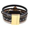Кожаный браслет Crystal Wrap Bohemia Bangle Женский ювелирный аксессуар