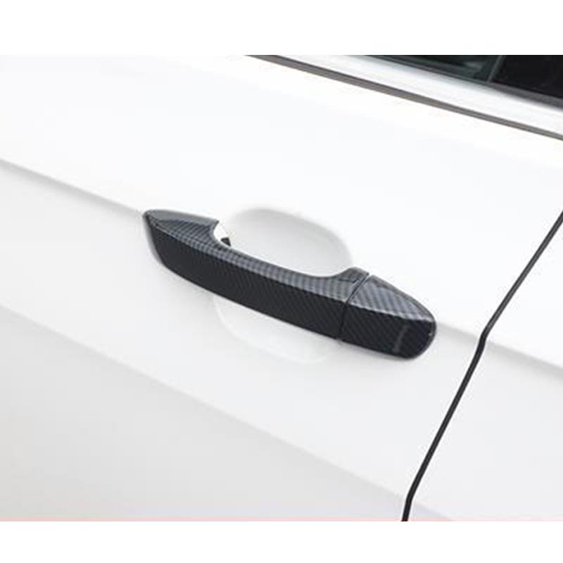 Carbon Fiber Door Handle Cover Trim for Volkswagen VW Virtus 2018 Car Protective Accessories Gadget Styling