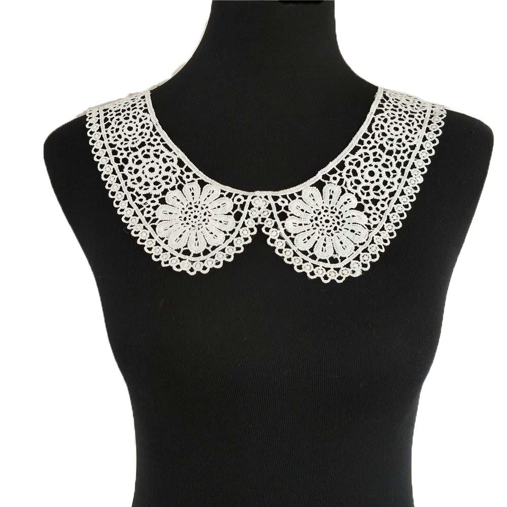 Black And White I Embroidery Hollow Milk Silk Water-Soluble Decoration With Clothing Collar Diy Sewing Lace Accessories