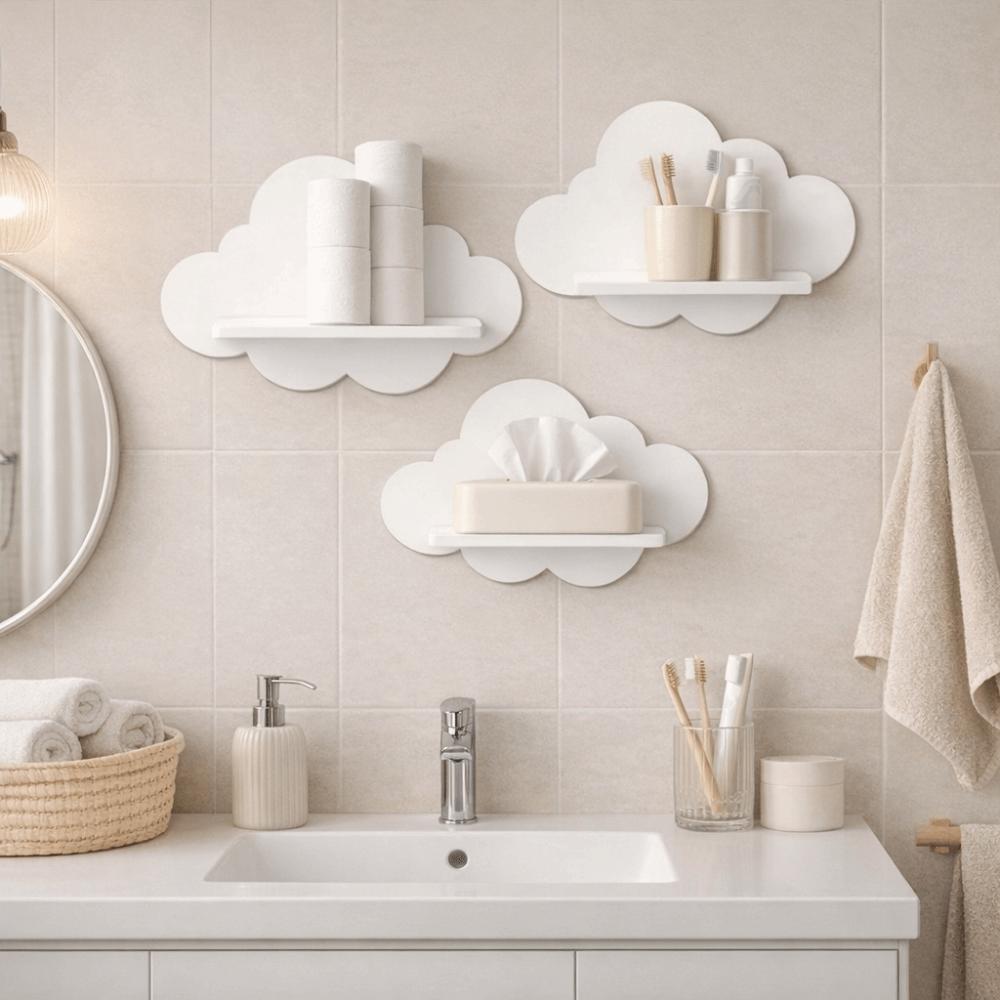 Durable Floating Shelf Minimalist Cloud Shape Shelf Home Decorative Wall Storage Rack  Bedroom