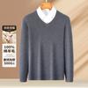 Men's 100% Wool V-Neck Sweater
