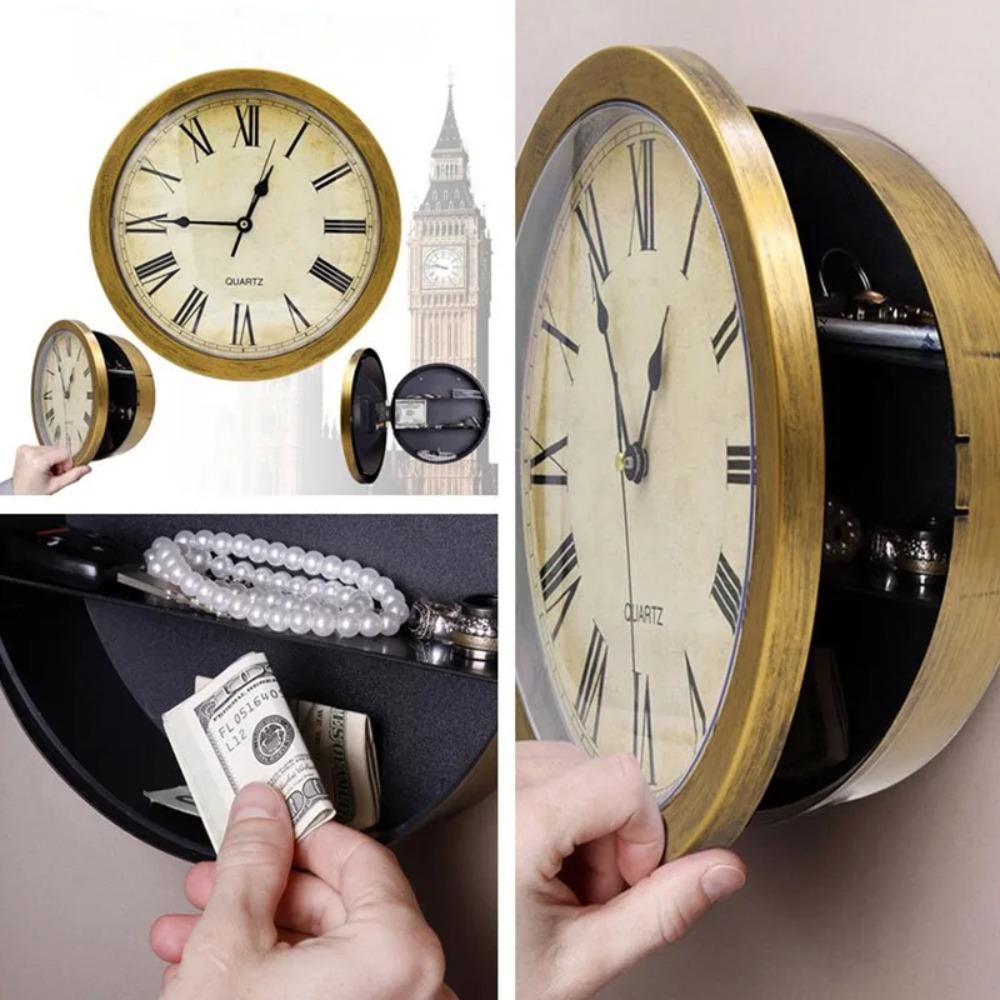 Vintage Hidden Safe Plastic Secret Storage Box Valuables Storage Box Wall Clock Safety Box  Home