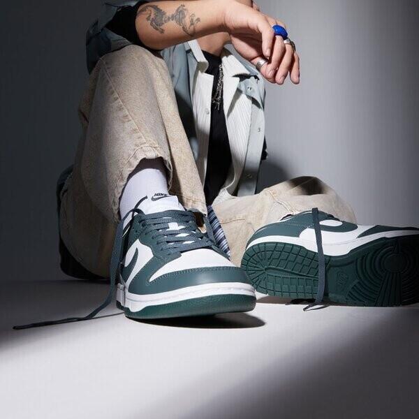 Кроссовки Nike Dunk Low Retro белый/белый/винтажно-зеленый