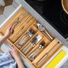 Bamboo Adjustable Cutlery Tray Storage Rack Neat Elegant Kitchen Drawer Organizer Home Accessories