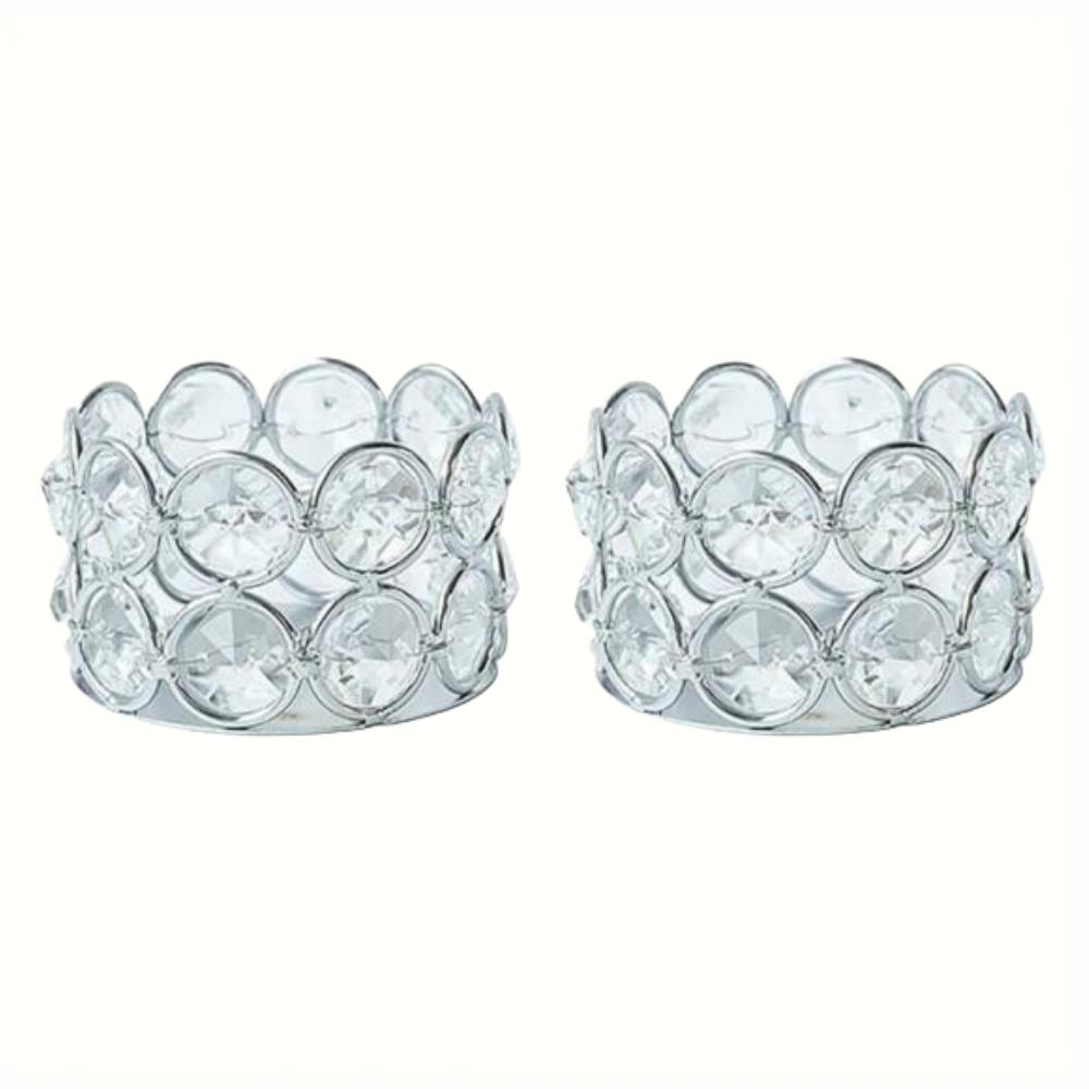 4 шт. серебристо-золотистых хрустальных подсвечника для чайных свечей для дома, стола, спальни, центрального элемента, свадьбы, семейного праздника, декора, креативных подарков