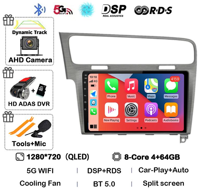 Android 14 WIFI+4G Auto For Volkswagen VW Golf 7 MK7 GTI 2011-2021 Car Radio Carplay HD Multimedia GPS Video Player Stereo 2din